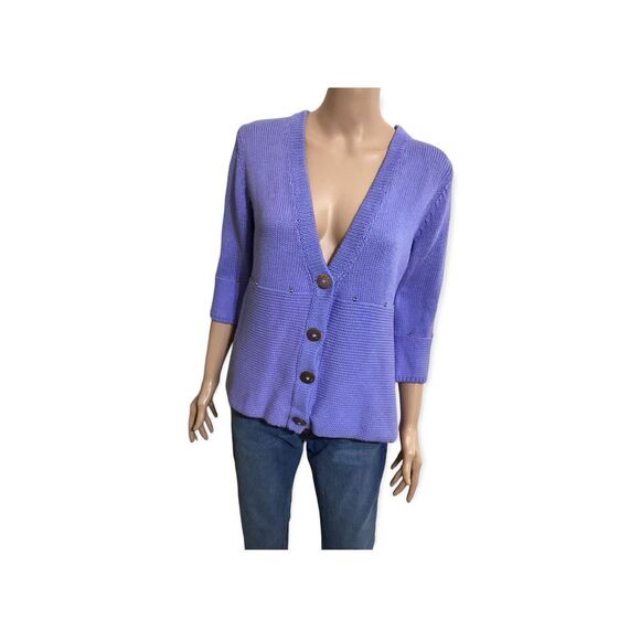 Vintage Norm Thompson Button Down Sweater Cardigan Size: L - Picture 1 of 7